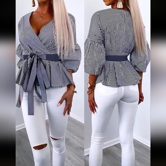 NWT WINTER STREET FASHION BUSINESS CHIC ME PUFF SLEEVE BLOUSE S:SMALL-LARGE - Picture 3 of 13